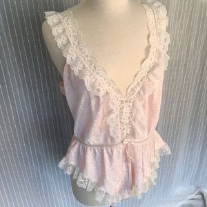 Christian Dior Pink & White Lace Teddy